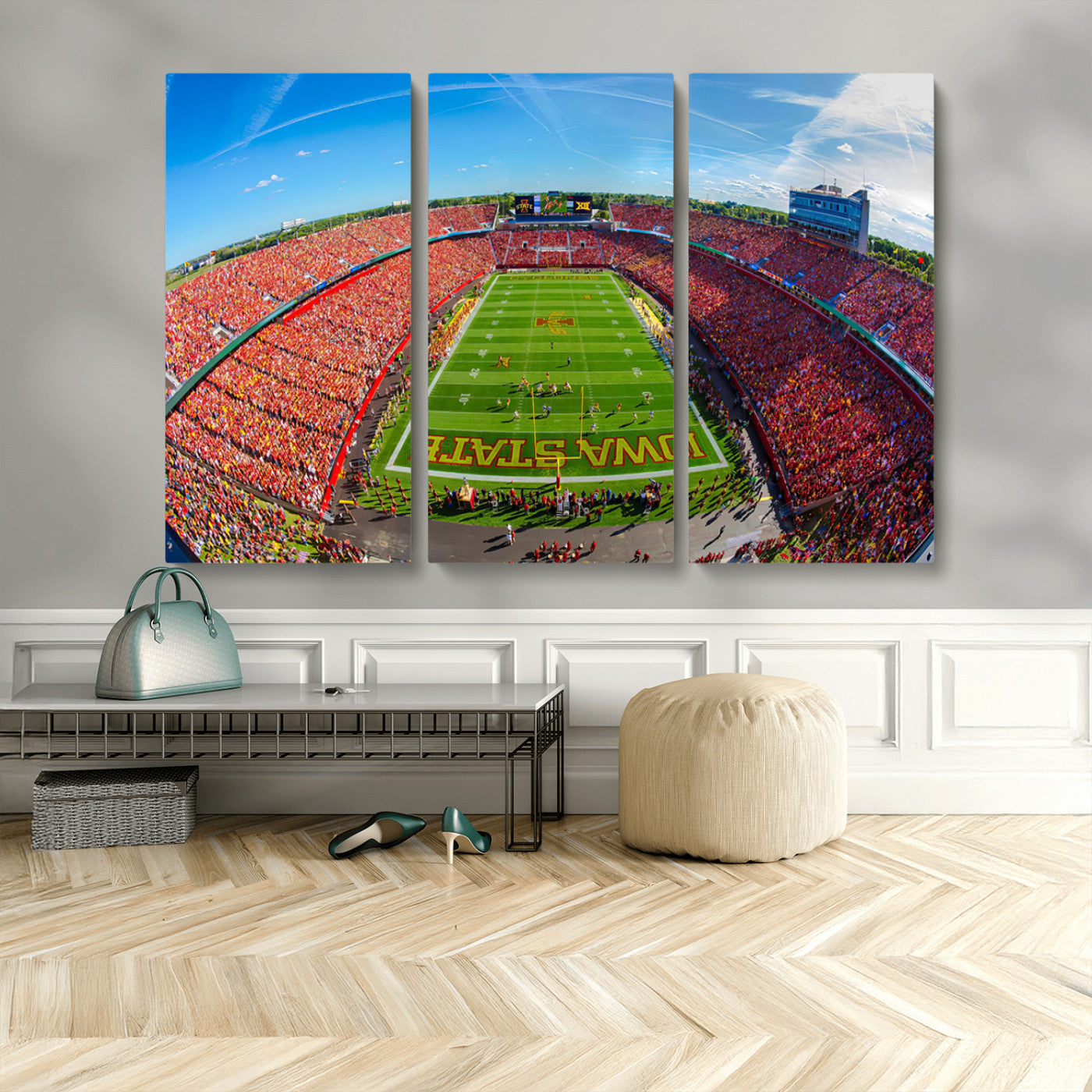 MGV-CV-48X32-3P - Iowa State University Cyclones Football Team Print - Ames Jack Trice Stadium Art Canvas Print