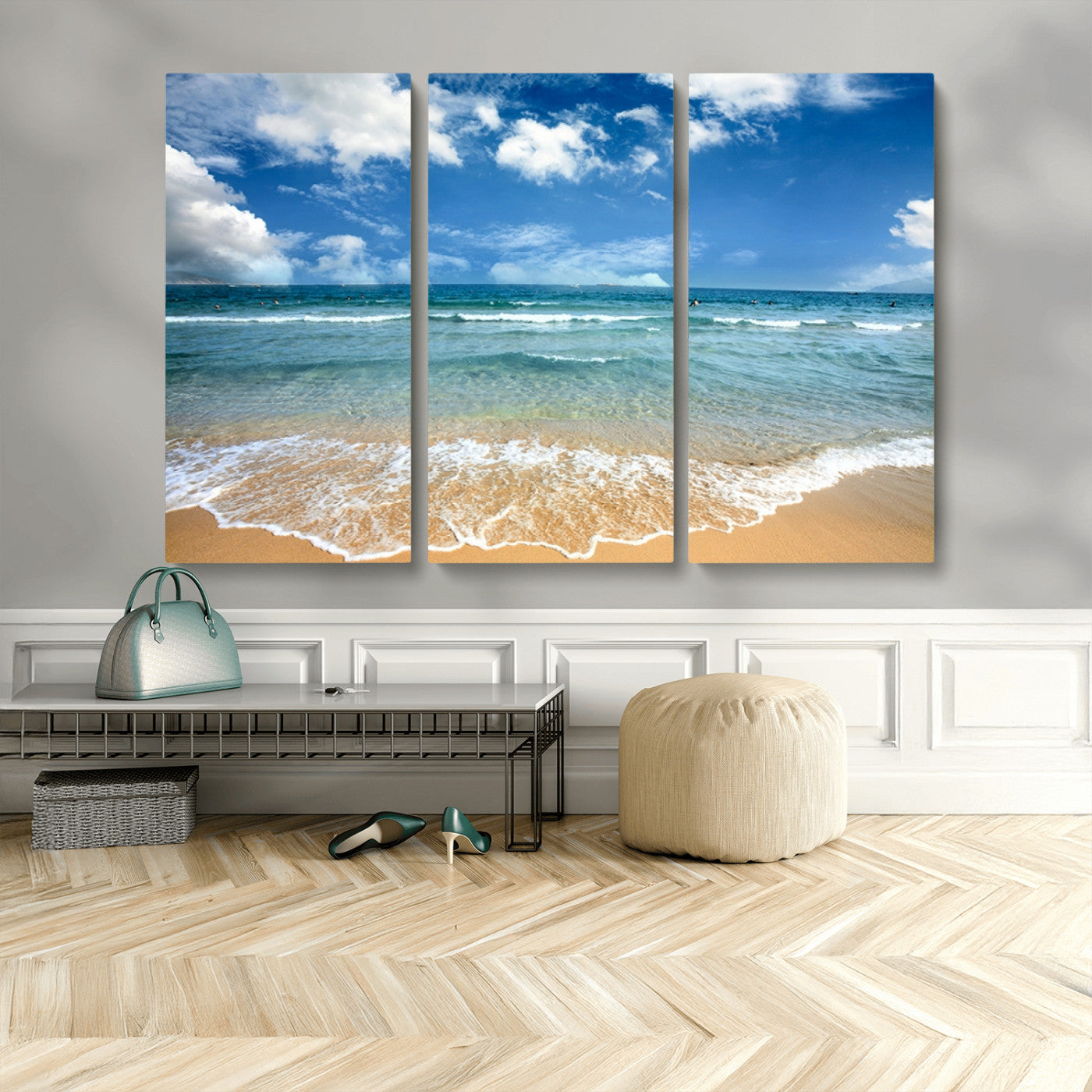 MGV-CV-48X32-3P - Sea View From the Beach Canvas Print