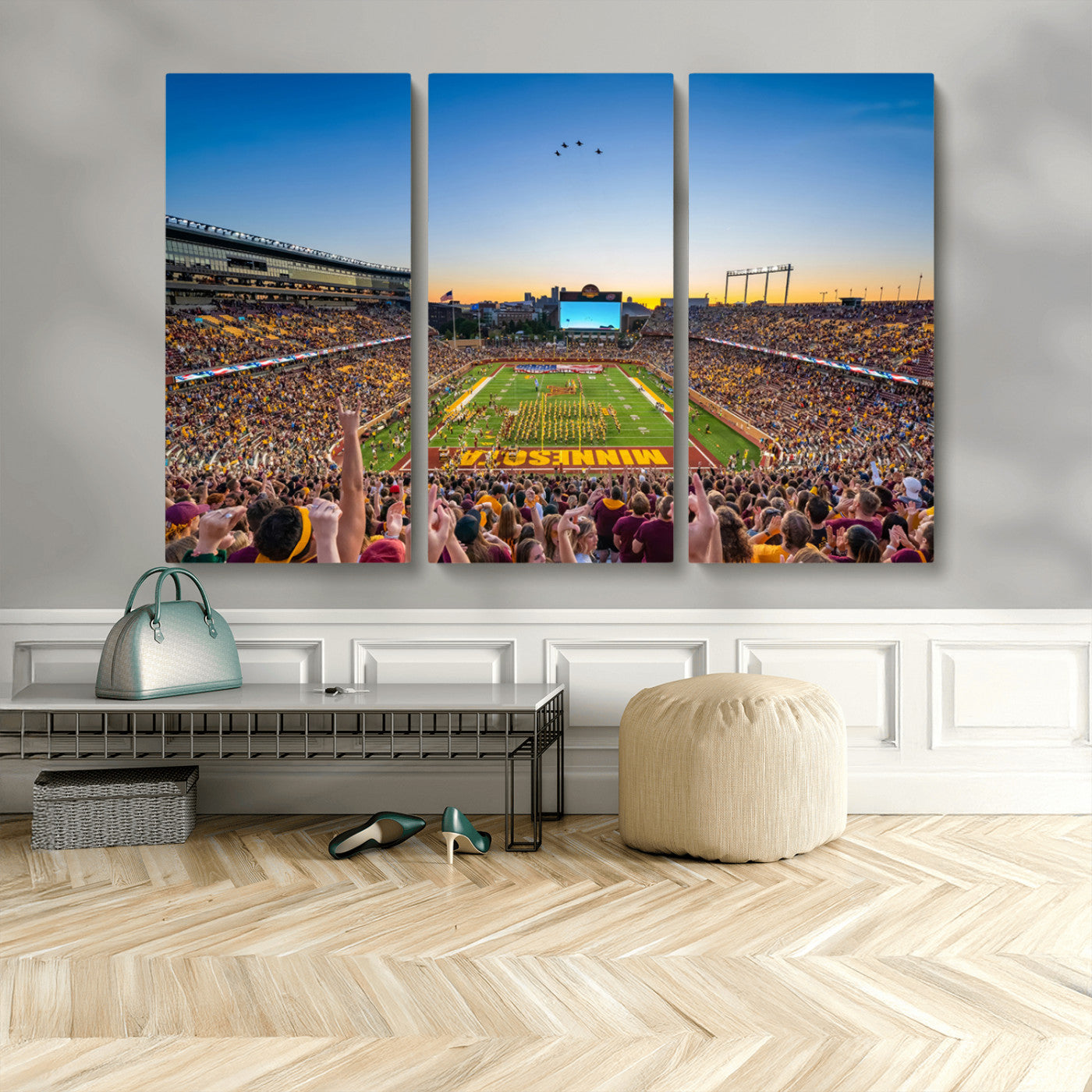 MGV-CV-48X32-3P - University of Minnesota Golden Gophers Art Print, Football Team Print - Minneapolis Huntington Bank
