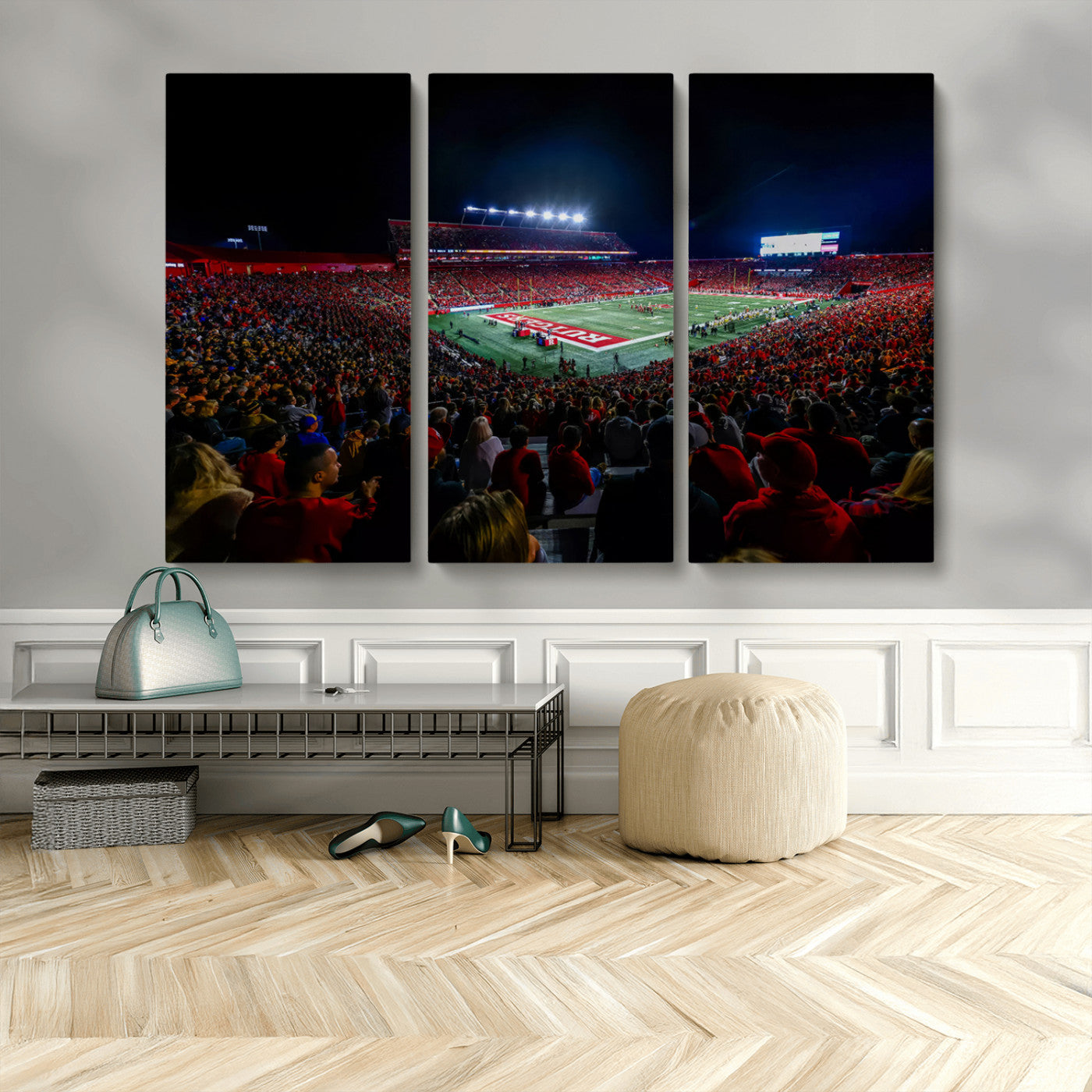 MGV-CV-48X32-3P - Rutgers Scarlet Knights Football Team Print - SHI Stadium, Piscataway Wall Art Canvas Print