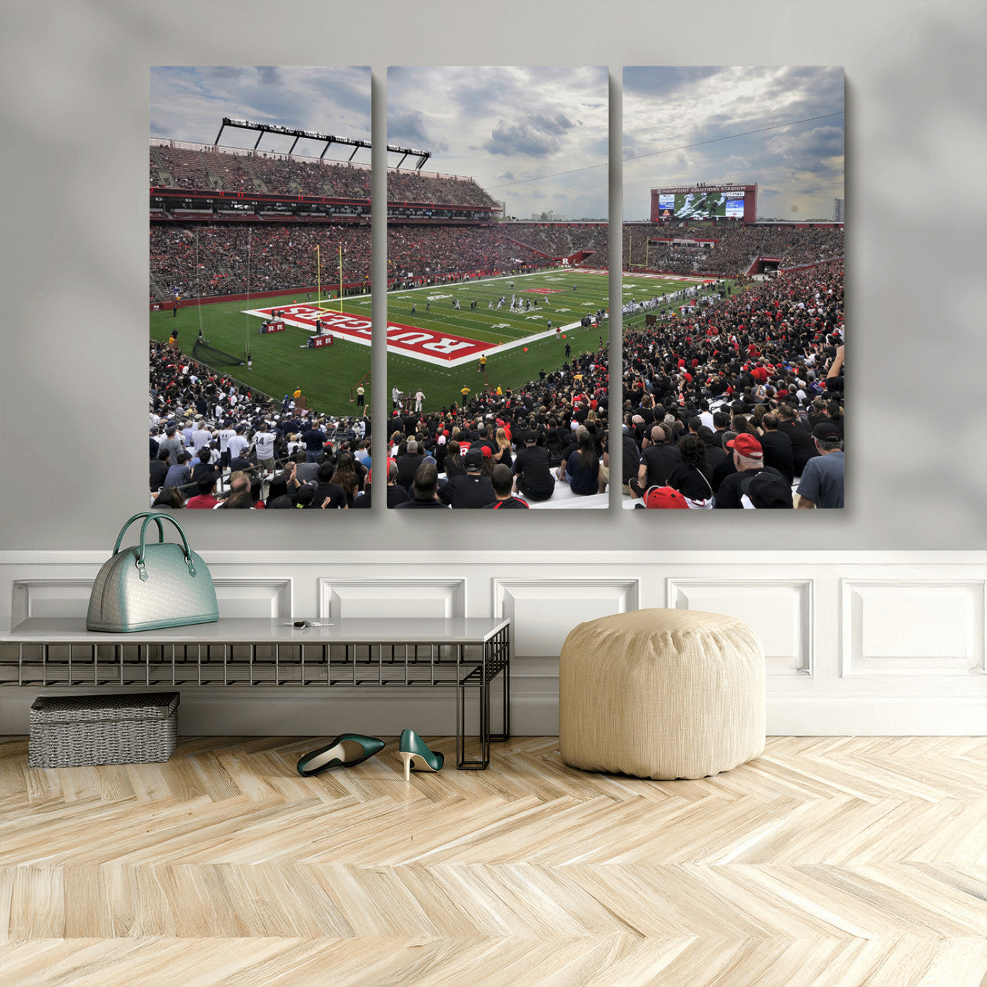 MGV-CV-48X32-3P - Rutgers Scarlet Knights Football Team Print - SHI Stadium, Piscataway Wall Art Canvas Print