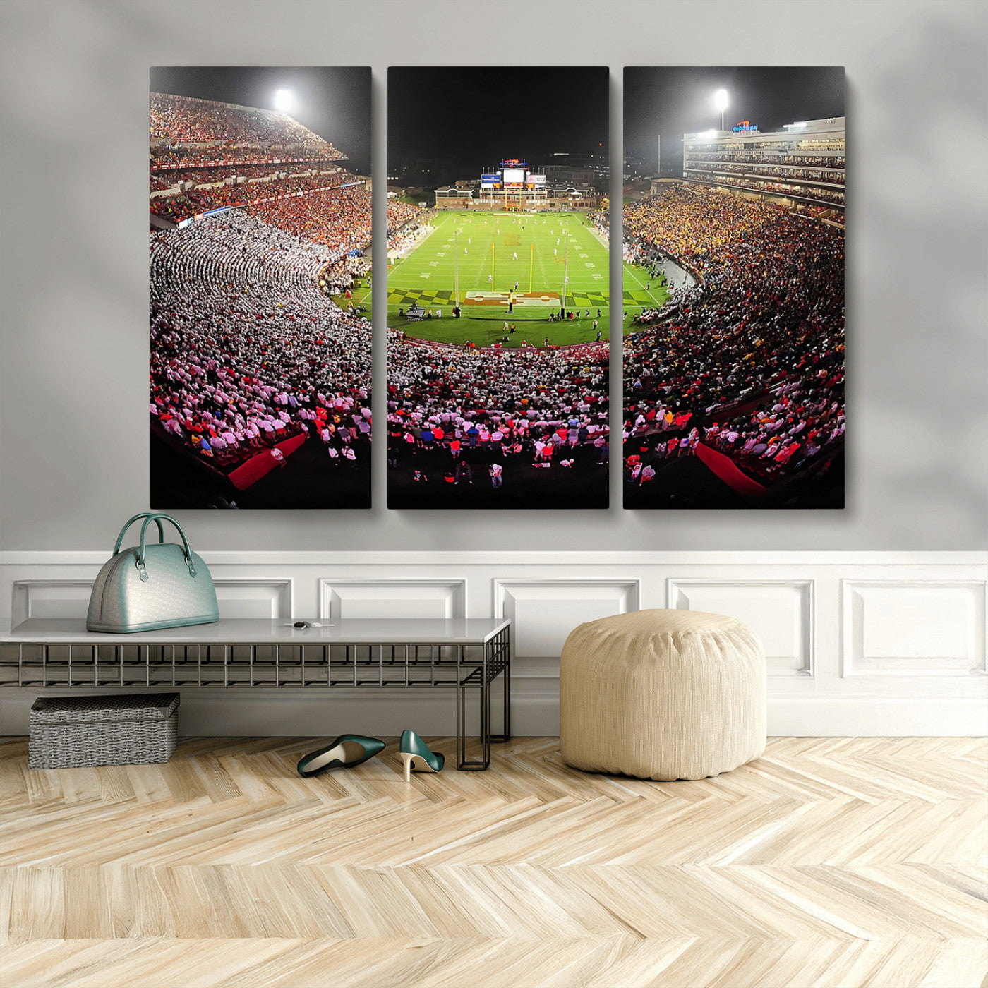 MGV-CV-48X32-3P - University of Maryland Terrapins Football Team Print - College Park SECU Stadium Wall Art Canvas