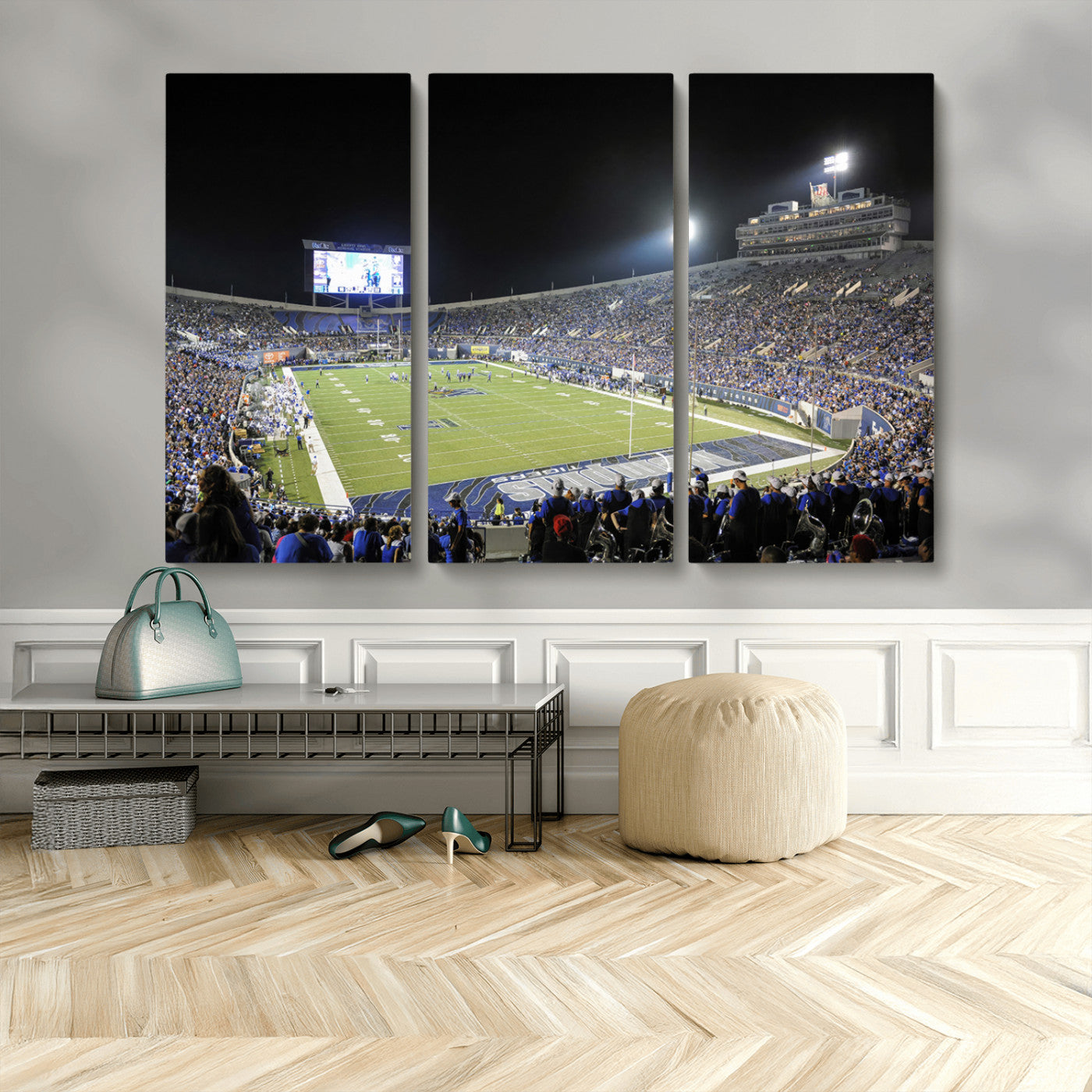 MGV-CV-48X32-3P - University of Memphis Tigers Football Team Print - Memphis Simmons Bank Liberty Stadium Wall Art