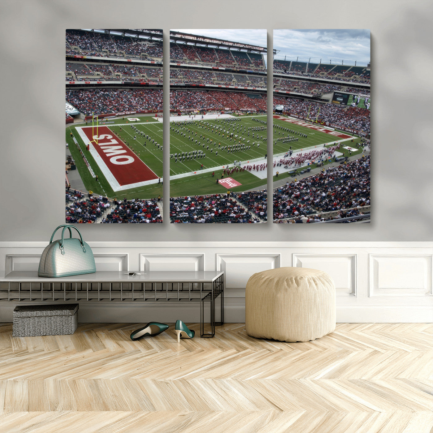 MGV-CV-48X32-3P - The Temple University Owls Athletics Team Print - Philadelphia Lincoln Financial Field Stadium Wall