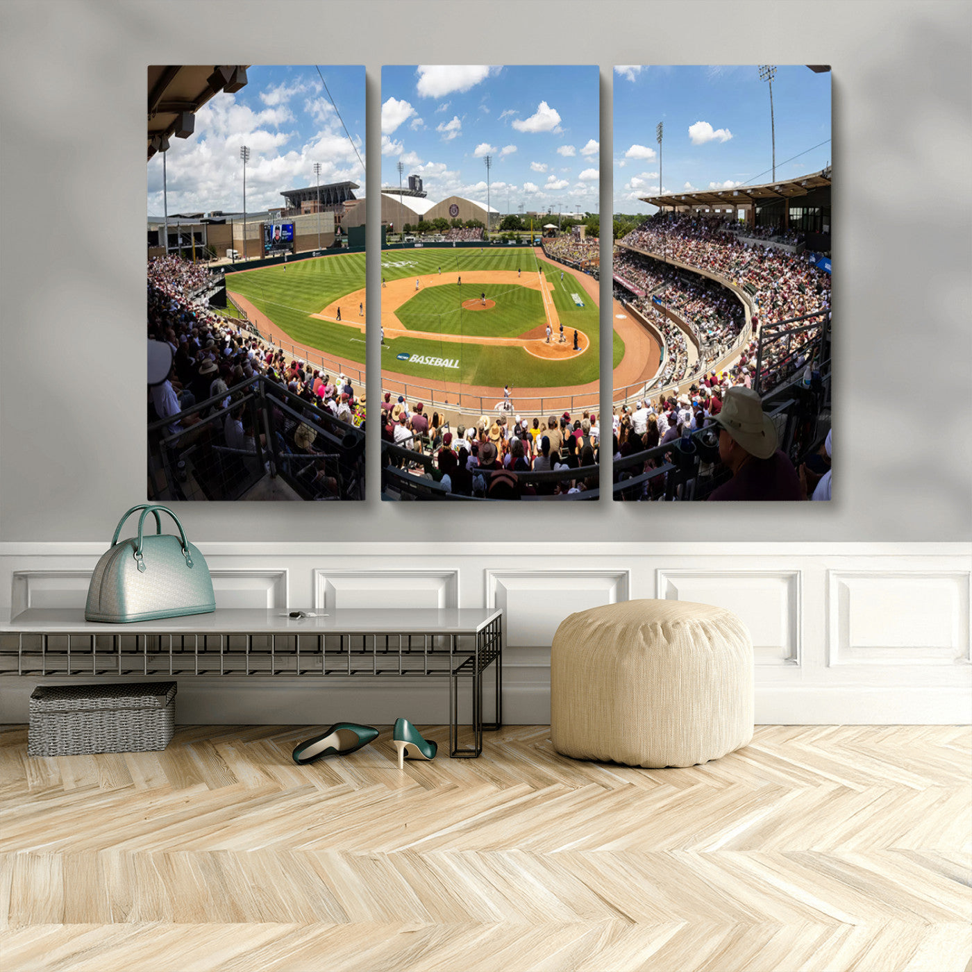 MGV-CV-48X32-3P - The Texas A&M University Aggies Athletics Team Print - College Station Kyle Field Wall Art Canvas
