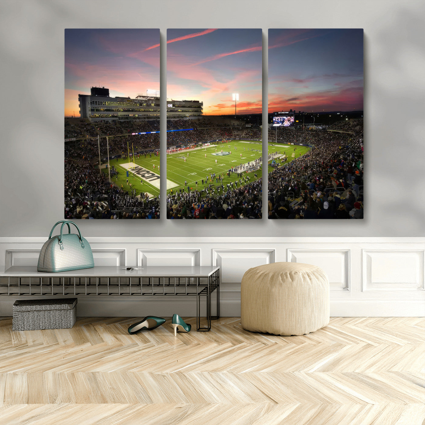 MGV-CV-48X32-3P - The University of Connecticut UCONN Huskies Football Team Print - East Hartford Pratt & Whitney