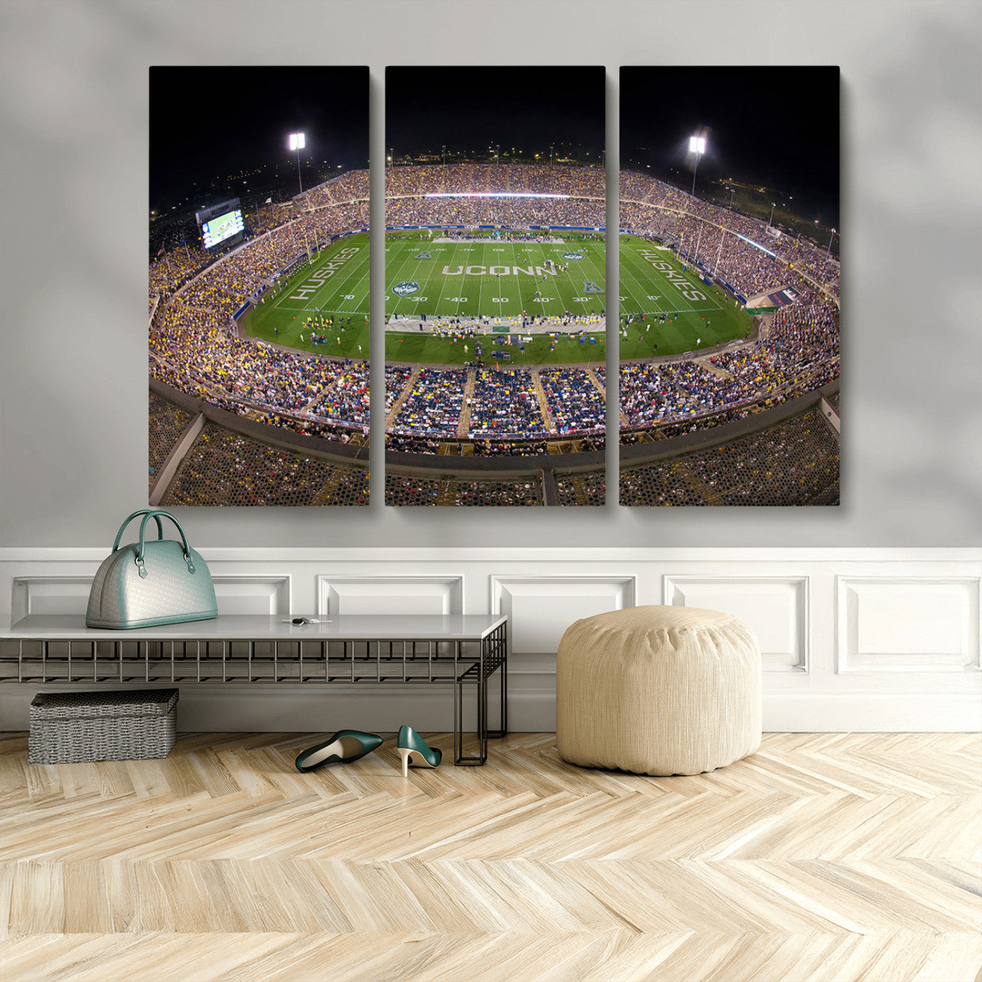 MGV-CV-48X32-3P - The University of Connecticut UCONN Huskies Football Team Print - East Hartford Pratt & Whitney