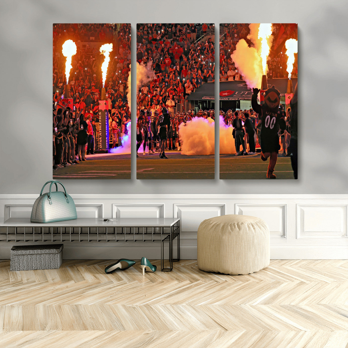 MGV-CV-48X32-3P - The University of Texas at San Antonio Roadrunners Football Team Print - San Antonio Alamodome Wall