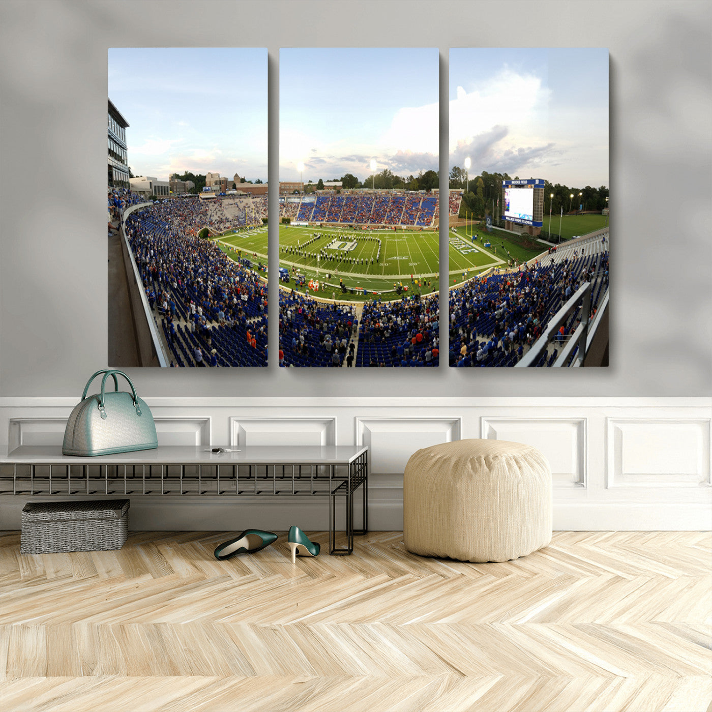 MGV-CV-48X32-3P - The Duke University Blue Devils Football Team Print - Durham Wallace Wade Stadium Wall Art Canvas