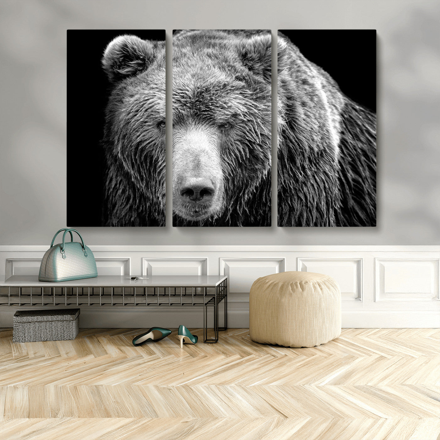 MGV-CV-48X32-3P - 399 Grizzly Bear Canvas Print | Ready to Hang Wall Art | Rustic Farmhouse & Cabin Decor | Wildlife