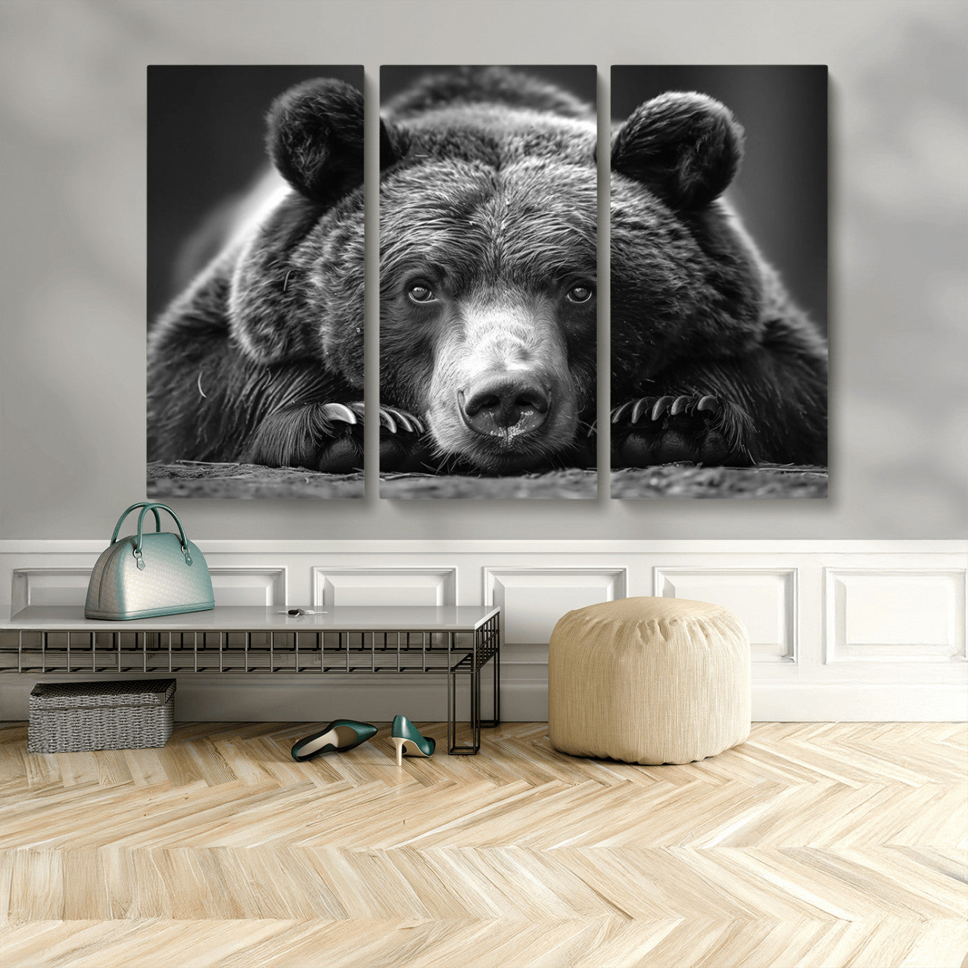 MGV-CV-48X32-3P - Resting Grizzly 399 Bear Canvas Print | Ready to Hang Wall Art | Rustic Cabin & Farmhouse Decor |