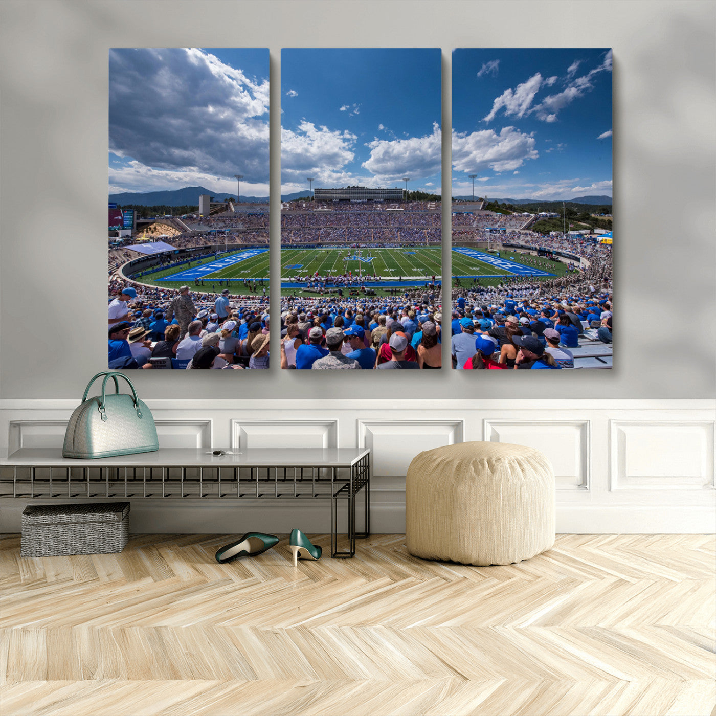 MGV-CV-48X32-3P - Air Force Falcons Football Team Print - Colorado Springs Falcon Stadium Wall Art Canvas Print