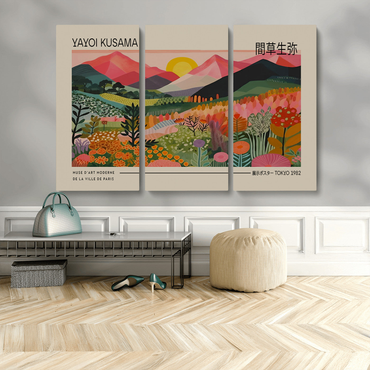 MGV-CV-48X32-3P - Yayoi Kusama 1986 Wall Art Print – Yayoi Kusama Wabi Sabi Japanese Wall Art Print - Vibrant Abstract