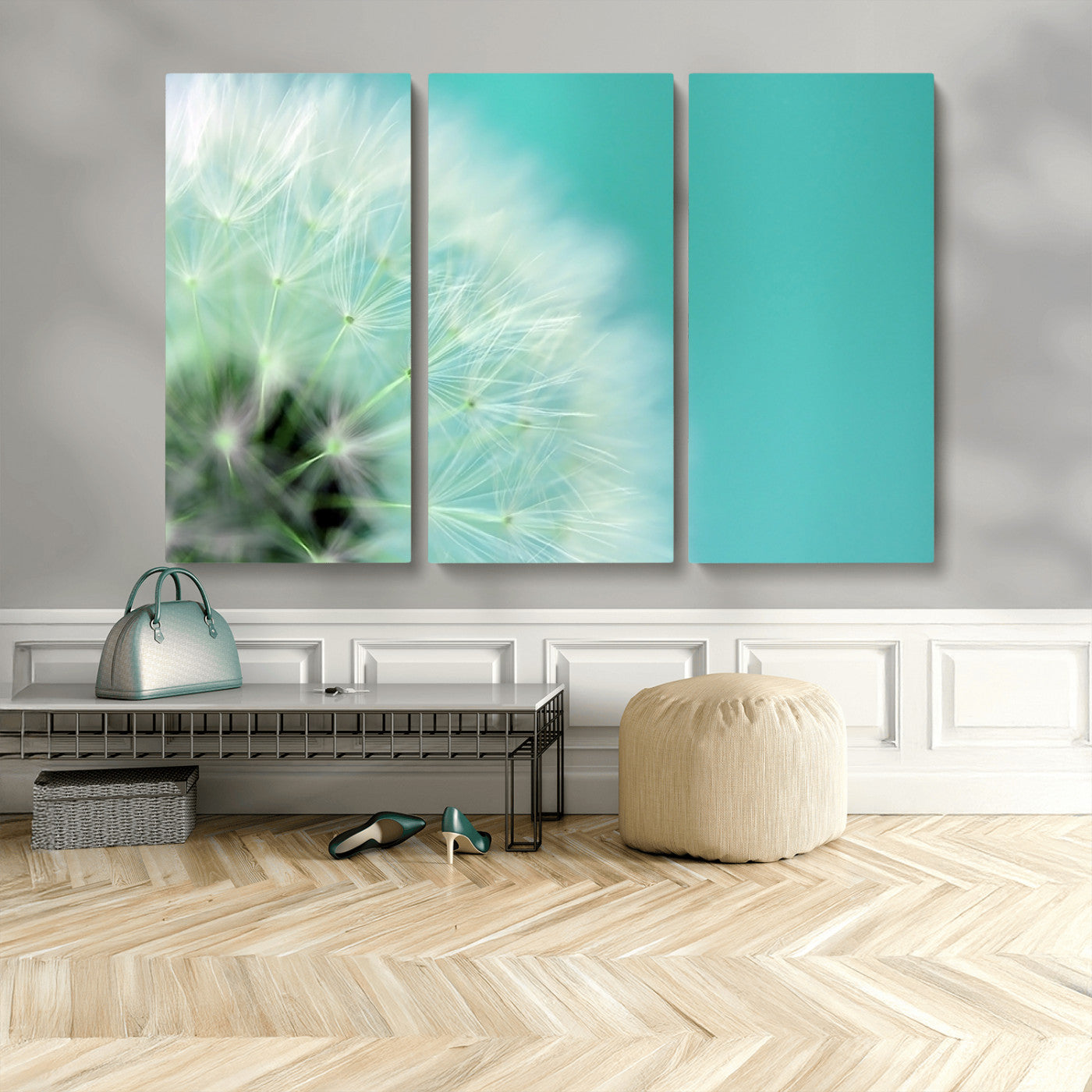 MGV-CV-48X32-3P - DANDELION Flower Wall Art Canvas Print, Canvas Dandelion Floral Wall Art