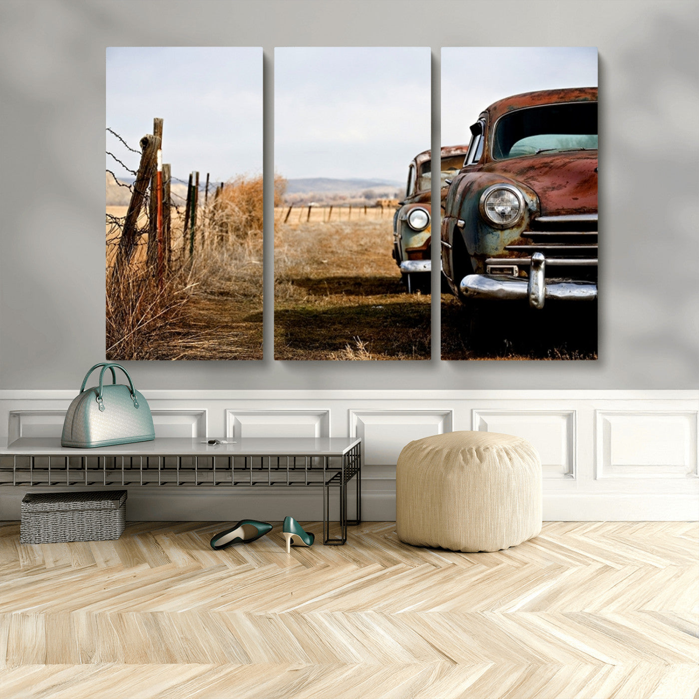 MGV-CV-48X32-3P - Classic Cars Vintage Wall Art Canvas Print