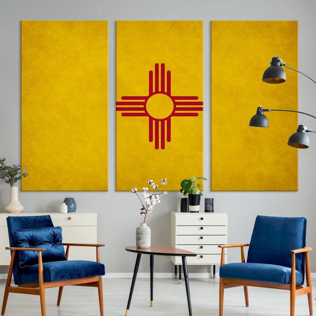 New Mexico States Flag Wall Art Canvas Print