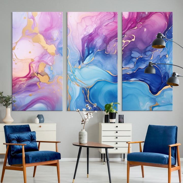 Purple Blue Abstract Wall Art Print