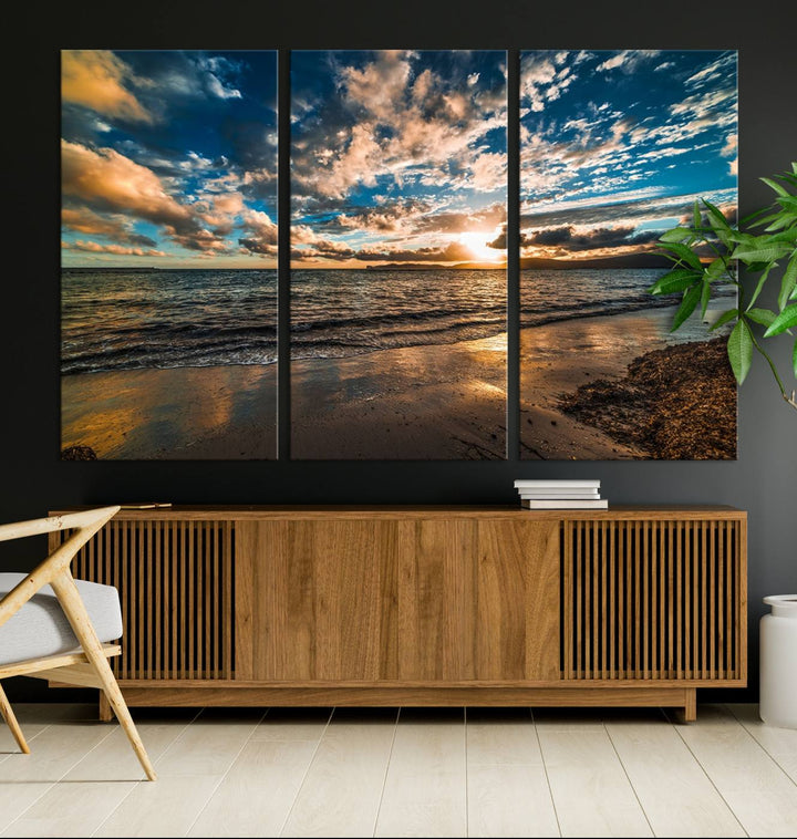 Beach Wall Art - Ocean Sunset Canvas.