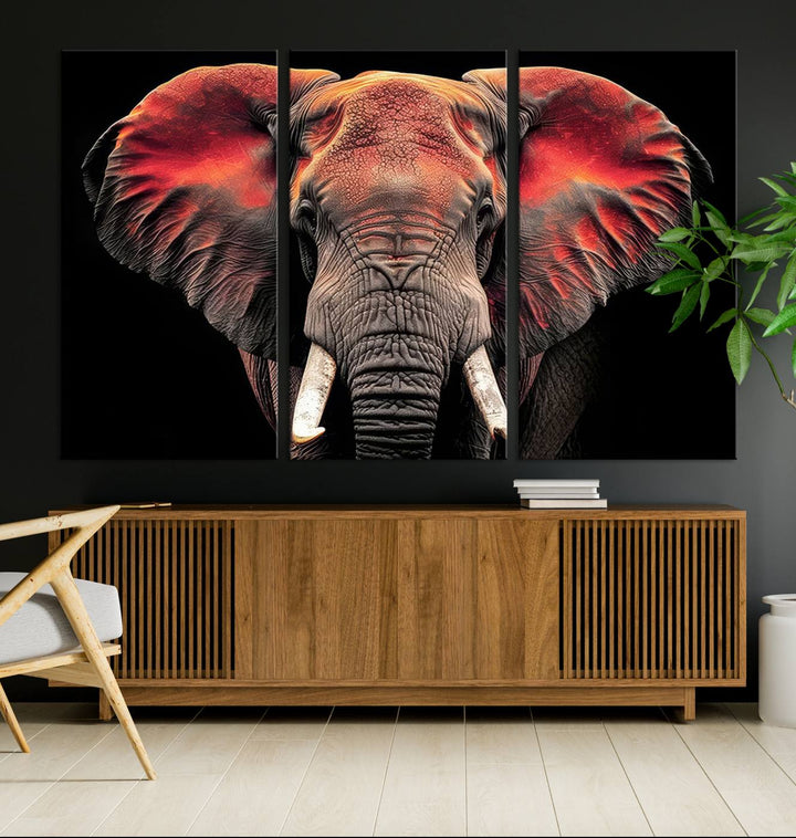 Elephant Wall Art Canvas Print, perfect for animal lovers.