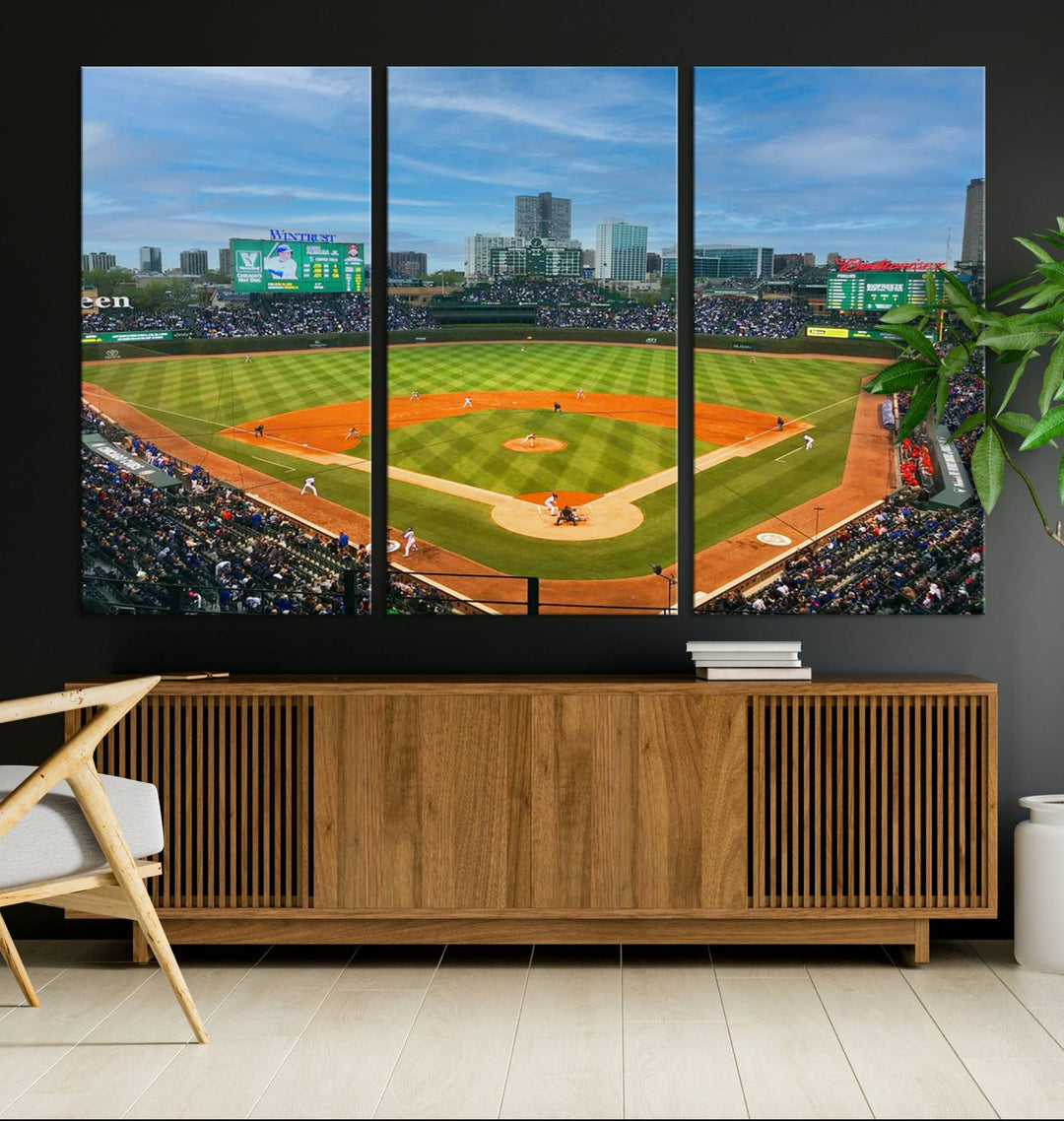 Wrigley Field Cubs canvas wall art.