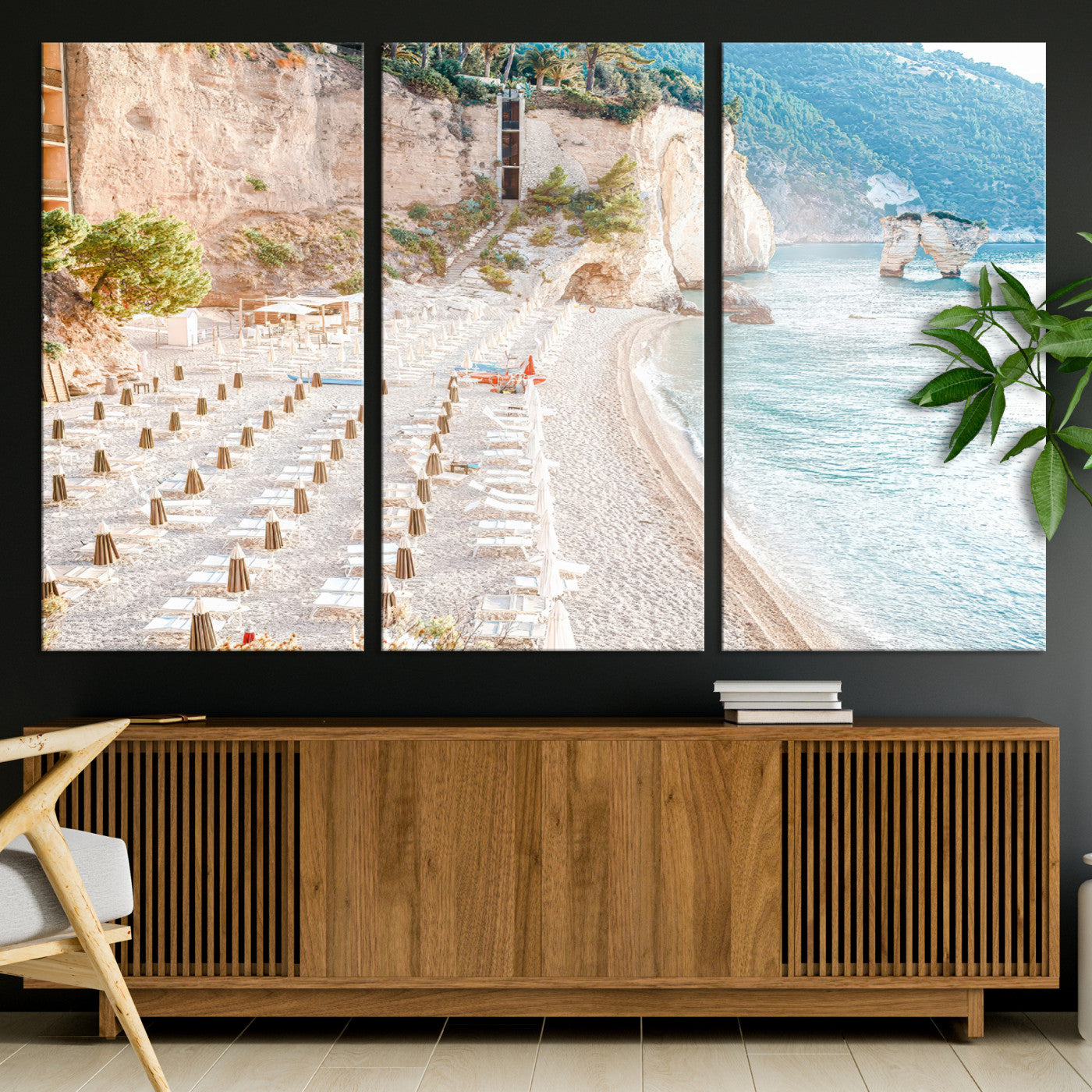 84816639-MGV-CV-36X24-Beach Wall Art Canvas Print, Framed Coastal Art Picture Print, Summer Shore Perfect Coastal Decor
