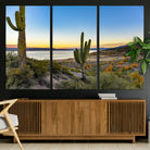 52844711-MGV-CV-36X24-Saguaro Cactus Wall Art Canvas Print, Framed Desert Sunset Art Picture Print, Southwestern Perfect Southwestern Decor Artwork