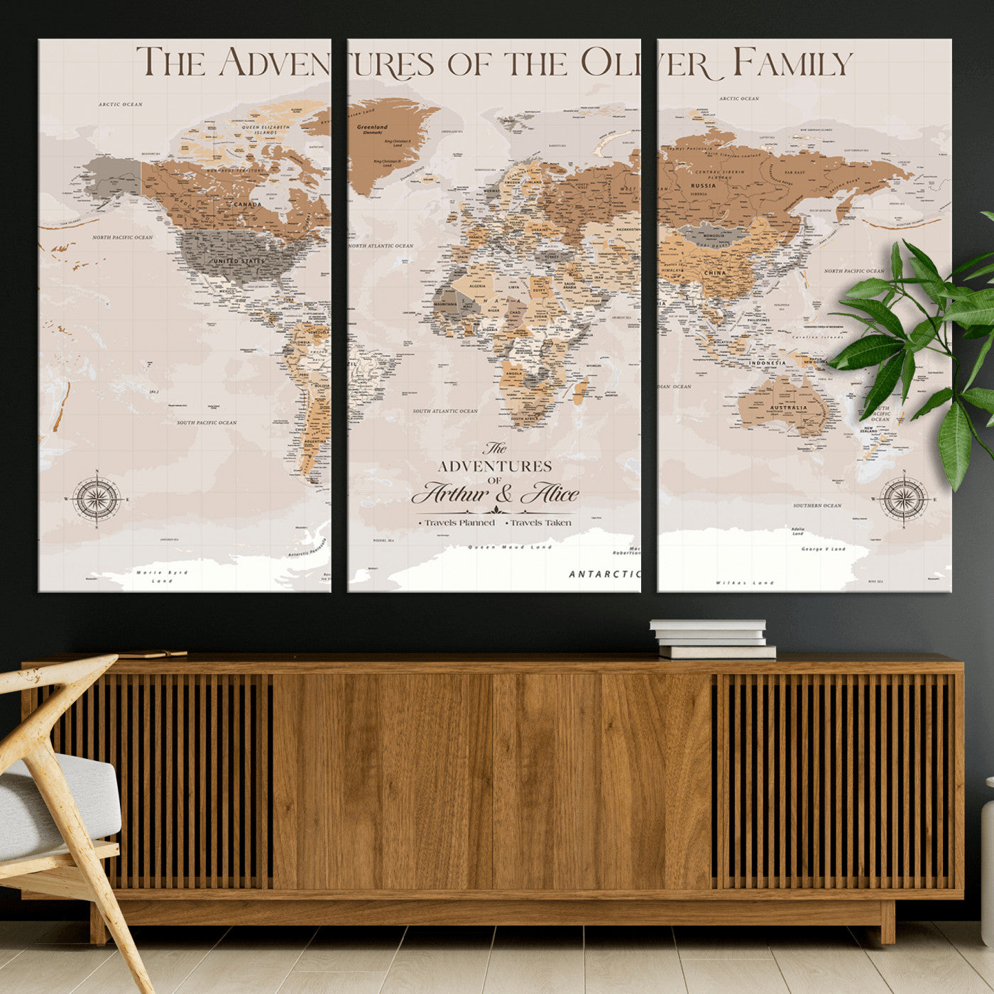 43101120-MGV-CV-36X24-World Travel Map with Pins – Push Pin Maps of Where I've Been, Framed Wall Map for Travel Memories, Old Style Decorative World Map - H10
