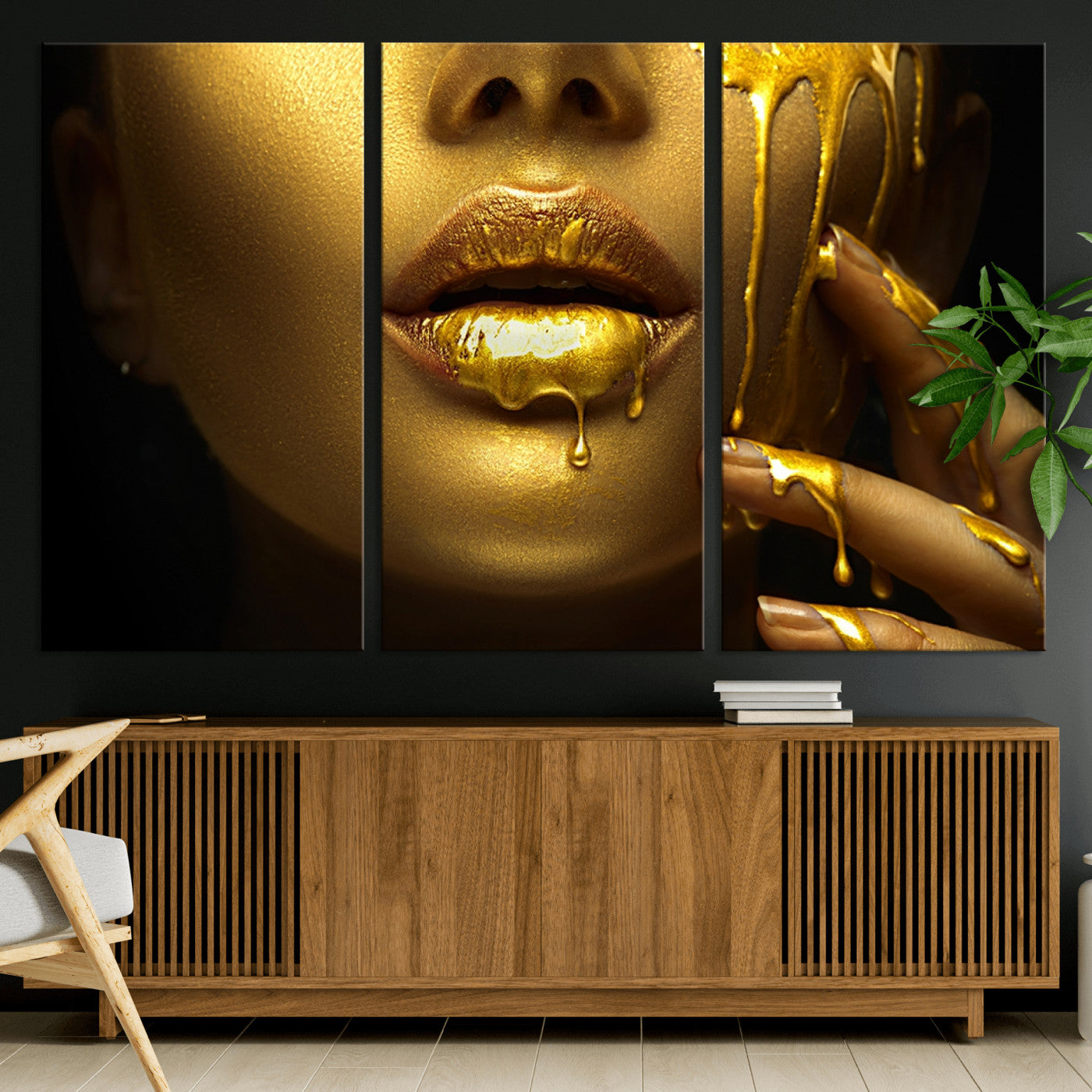 24252-MGV-CV-36X24-Gold and Women Wall Art Canvas Print