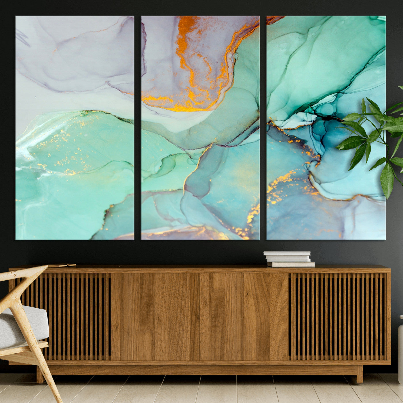 36934-MGV-CV-36X24-Colorful Marble Fluid Effect Canvas Wall Art Print