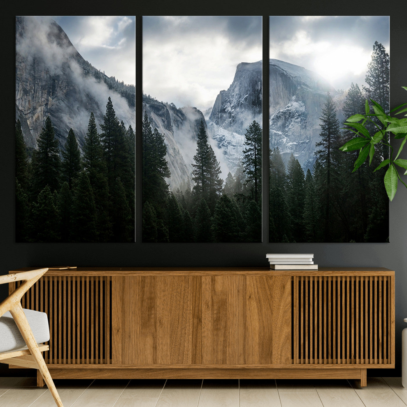 98725-MGV-CV-36X24-Wall Art Foggy Forest Landscape Canvas Print