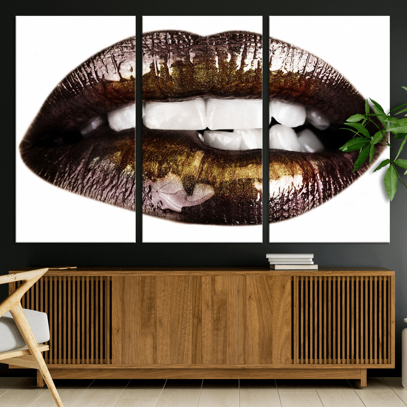 67580-MGV-CV-36X24-Close Up Lips Wall Art Canvas Print