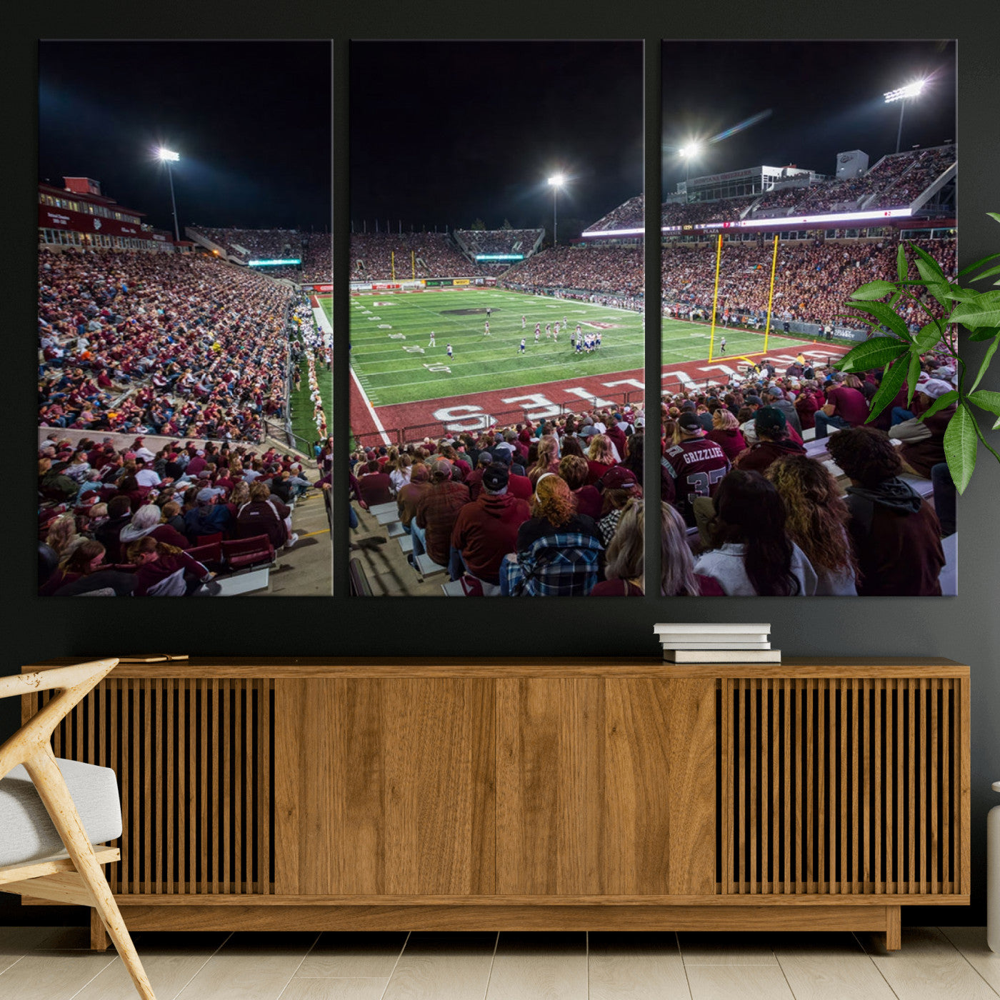 56191-MGV-CV-36X24-American Football Wall Art Canvas Print, Stadium Sport Wall Art Print