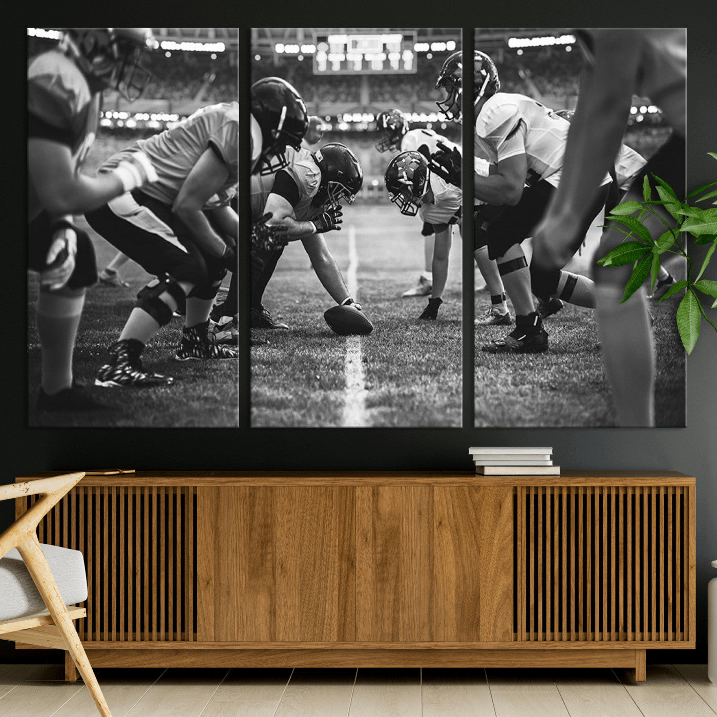 13273-MGV-CV-36X24-American Football Wall Art Canvas Print, Stadium Sport Wall Art Print