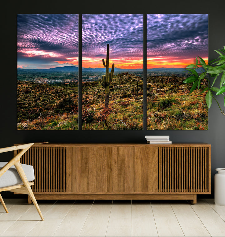 Arizona Desert Sunset Wall Art Canvas Print, Phoenix Wall Art Print