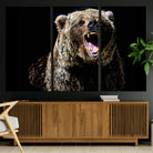 17625-MGV-CV-36X24-Grizzly Bear Canvas Print | Wildlife Wall Art for Cabin Decor | Ready to Hang Framed