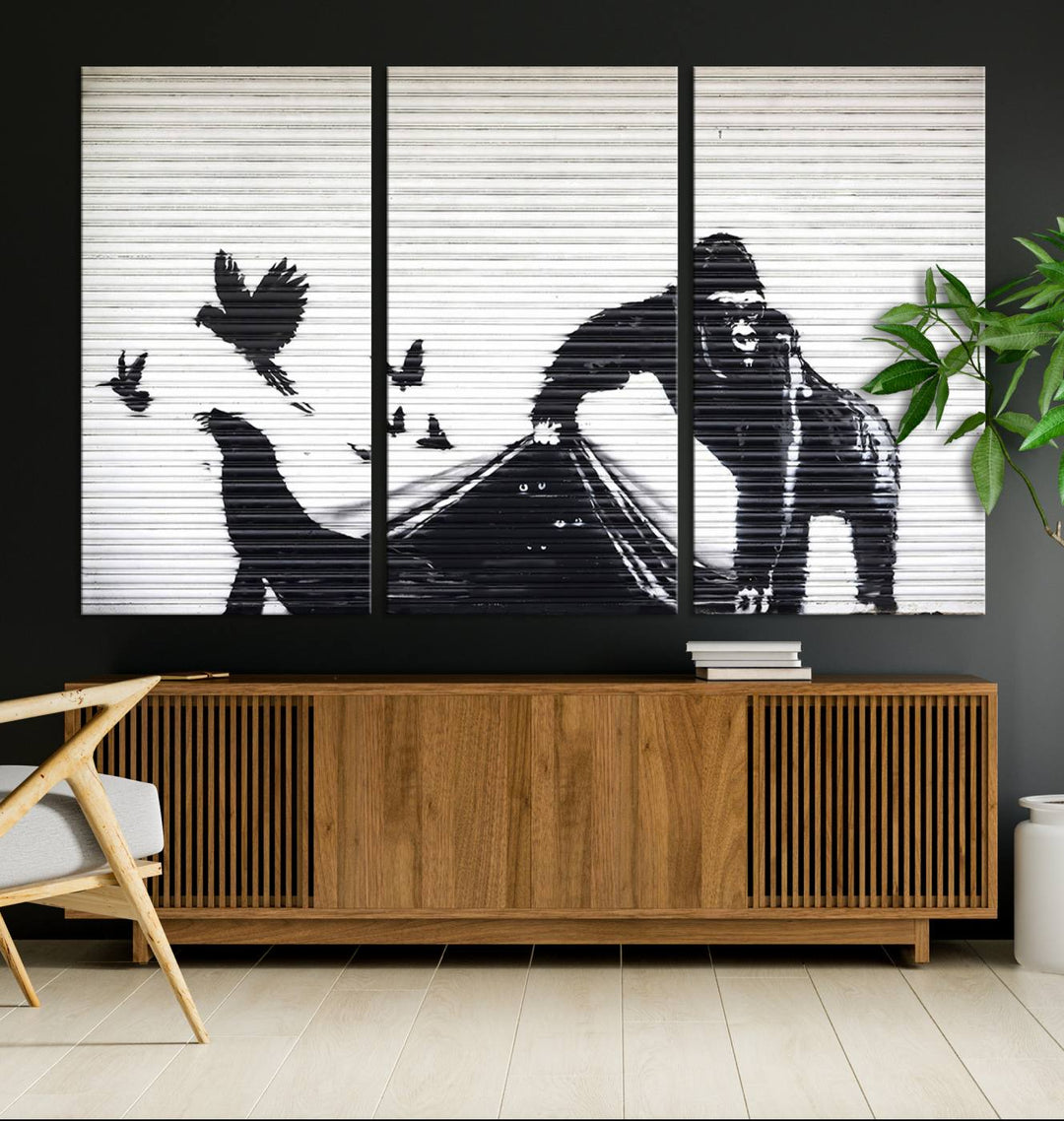 Banksy London Zoo Graffiti Wall Art Canvas Print