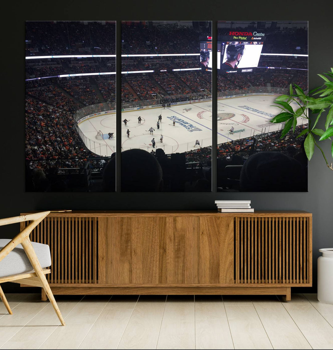 Honda Center California Anaheim Ducks Hockey Stadium Wall Art Canvas Print