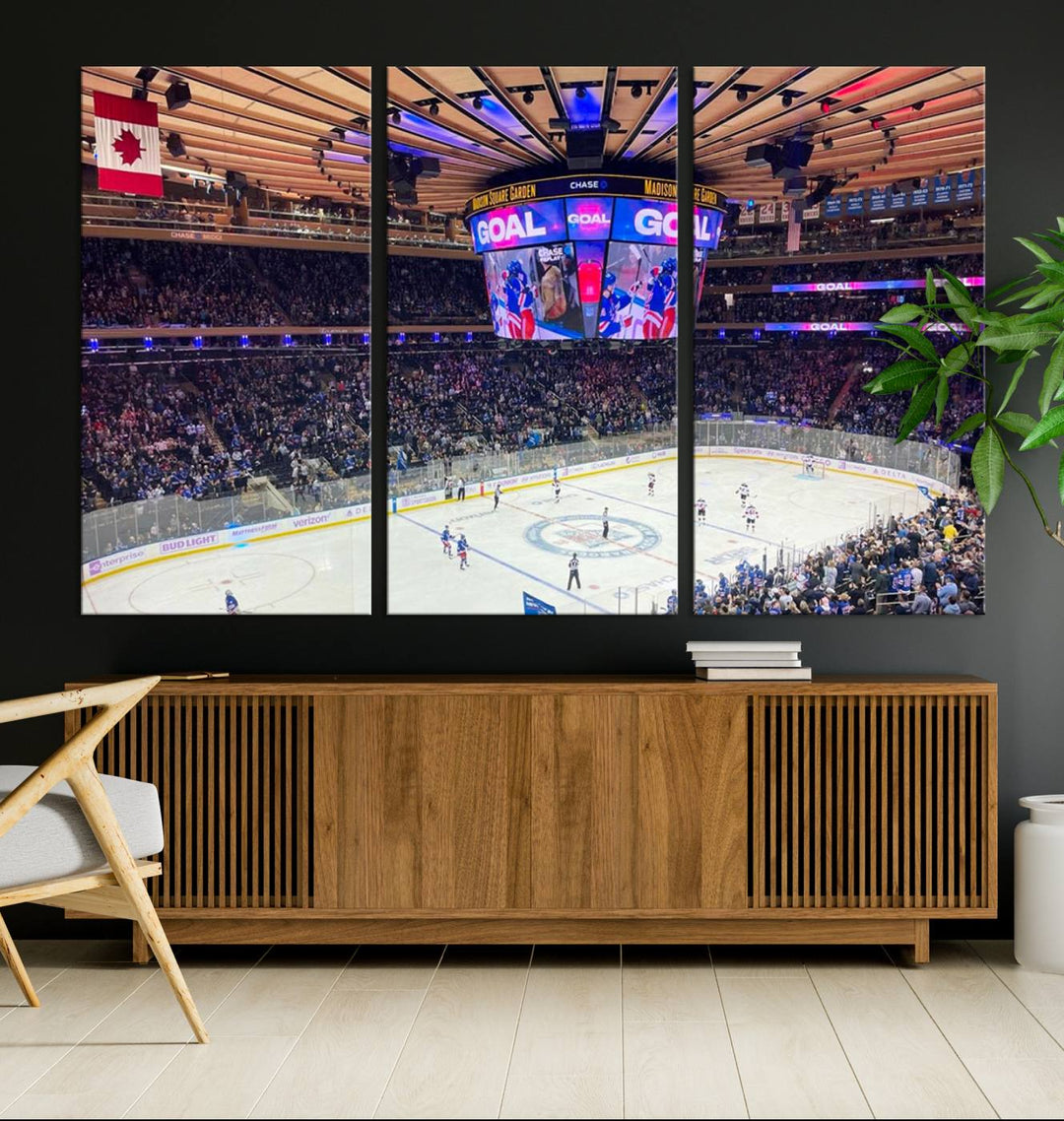 Madison New York Rangers Hockey Stadium Wall Art Canvas Print