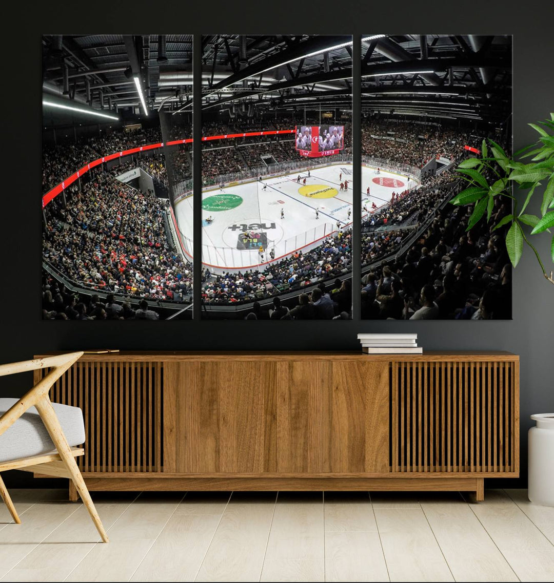 Vaudoise Lausanne Ice Hockey Arena Stadium Wall Art Canvas Print