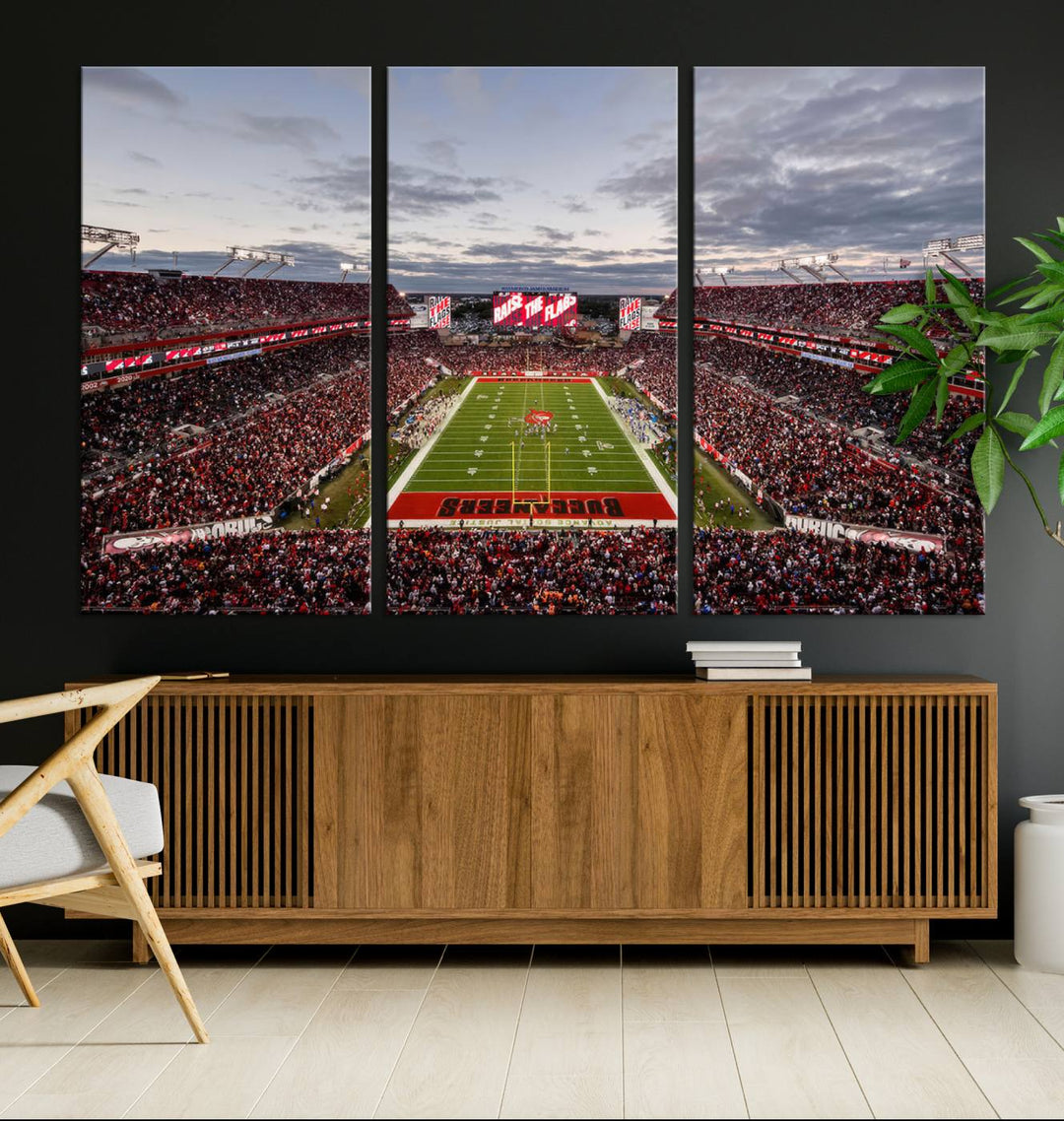 Florida Tampa Raymond James Stadium Wall Art Canvas Print - NFL Football Stadium Print