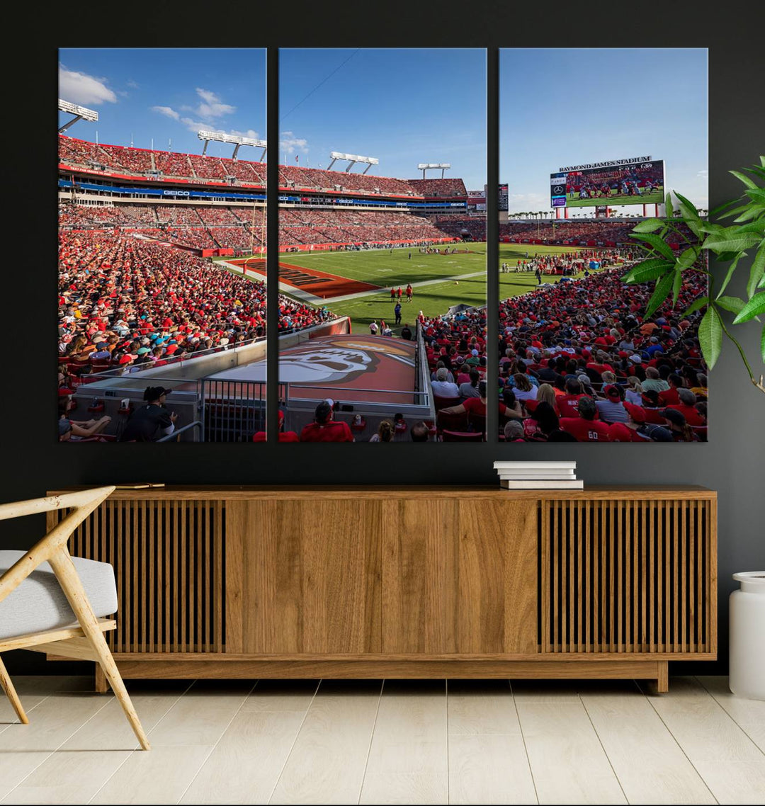 Florida Tampa Raymond James Stadium Wall Art Canvas Print - NFL Football Stadium Print