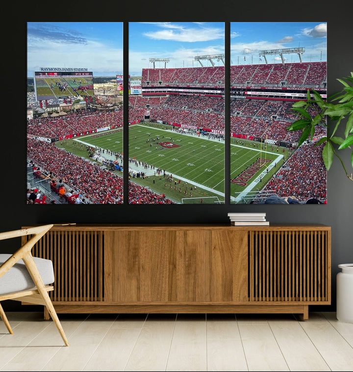 Florida Tampa Raymond James Stadium Wall Art Canvas Print - NFL Football Stadium Print