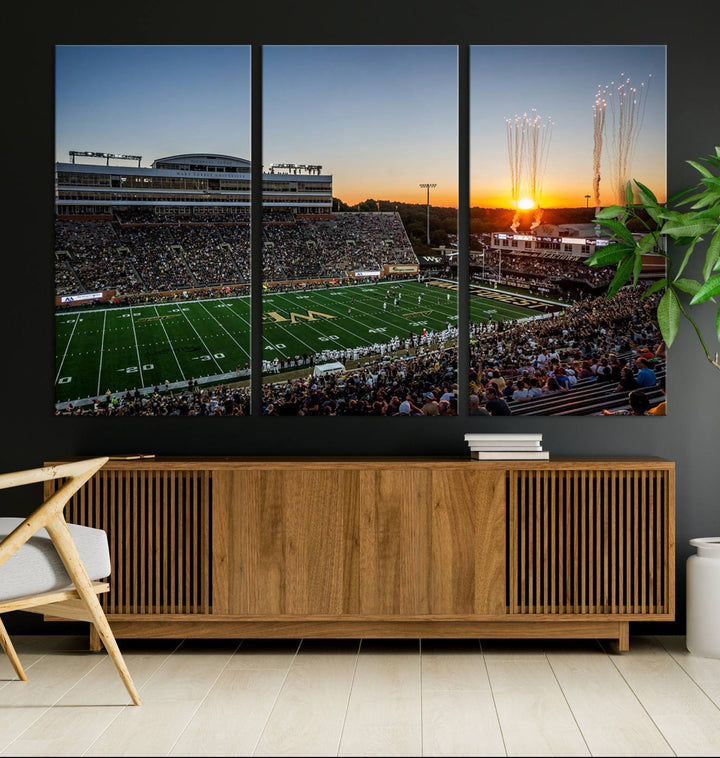 Demon Deacons Football Team Print - Winston-Salem Allegacy Federal Credit Union Stadium Wall Art Canvas Print