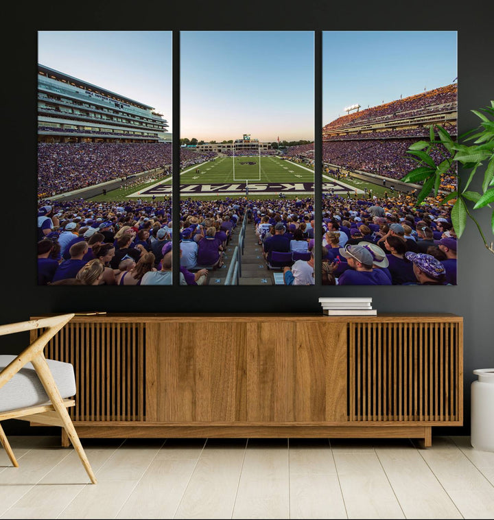 Kansas State University Wildcats Football Team Print - Manhattan Bill Snyder Family Football Stadium Wall Art Canvas Print