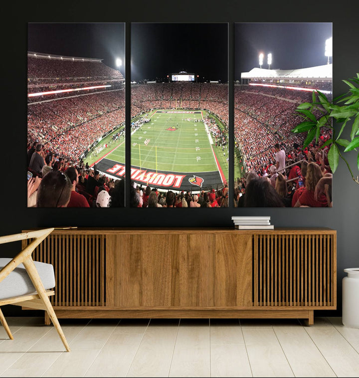 University of Louisville Cardinals Football Team Print - Louisville Cardinal Stadium Wall Art Canvas Print