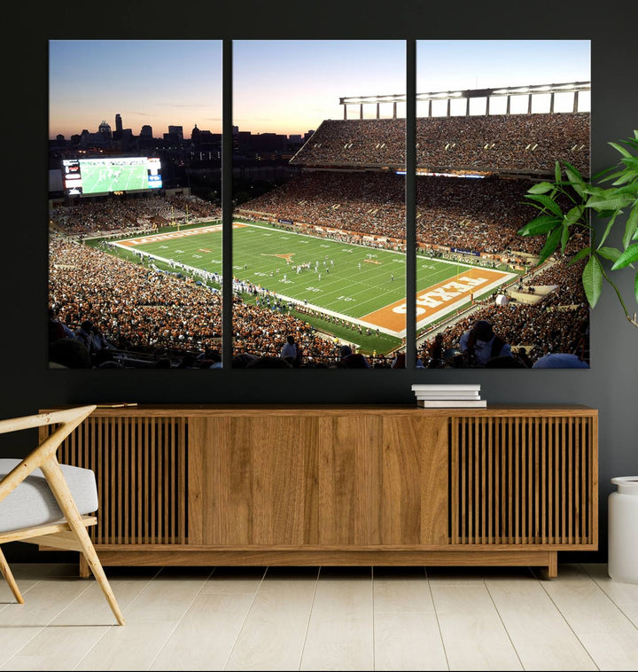 Darrell K Royal-Texas Memorial Stadium Canvas Wall Art - Texas Longhorns Football Match