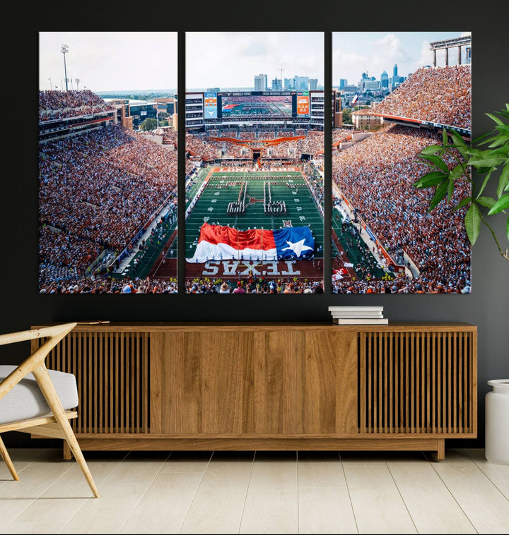 University of Texas Longhorns Football Team Canvas Print - Austin Darrell K Royal-Texas Memorial Stadium Wall Art Canvas Print