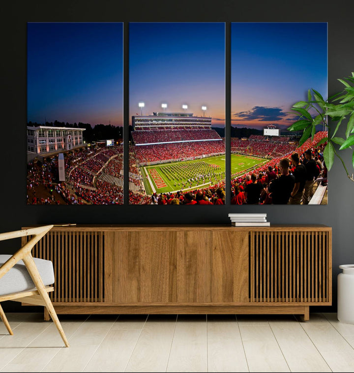 Wolfpack Football Team Print - Raleigh Carter-Finley Stadium Wall Art Canvas Print