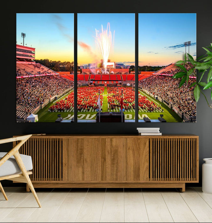 North Carolina State University Wolfpack Football Team Print - Raleigh Carter-Finley Stadium Wall Art Canvas Print