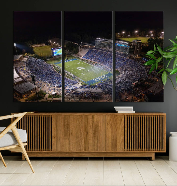 Duke University Blue Devils Football Team Print - Durham Wallace Wade Stadium Wall Art Canvas Print